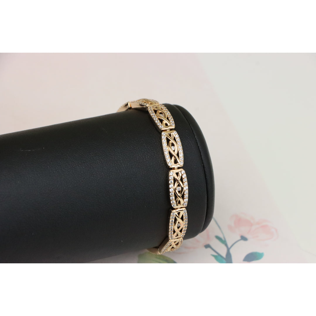 Elegant Rose Gold Bracelet with Crystal Accents, XPBL0911 (2091-10)