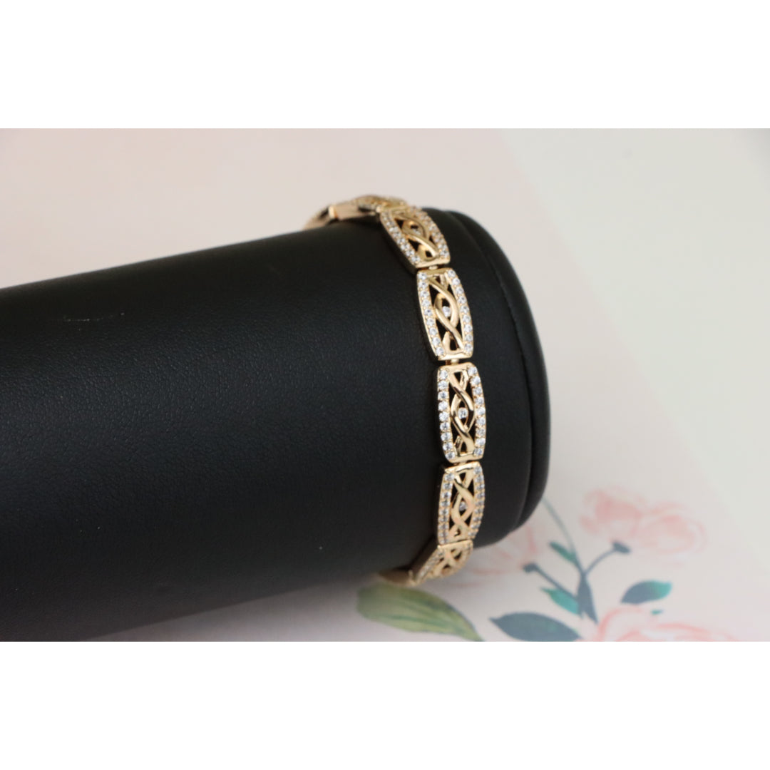 Elegant Rose Gold Bracelet with Crystal Accents, XPBL0911 (2091-10)