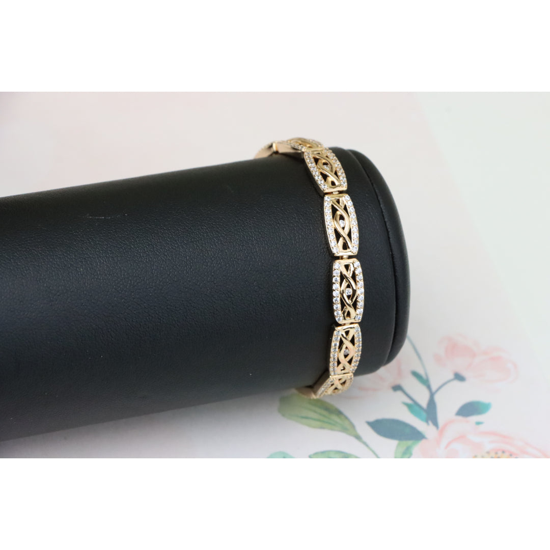 Elegant Rose Gold Bracelet with Crystal Accents, XPBL0911 (2091-10)
