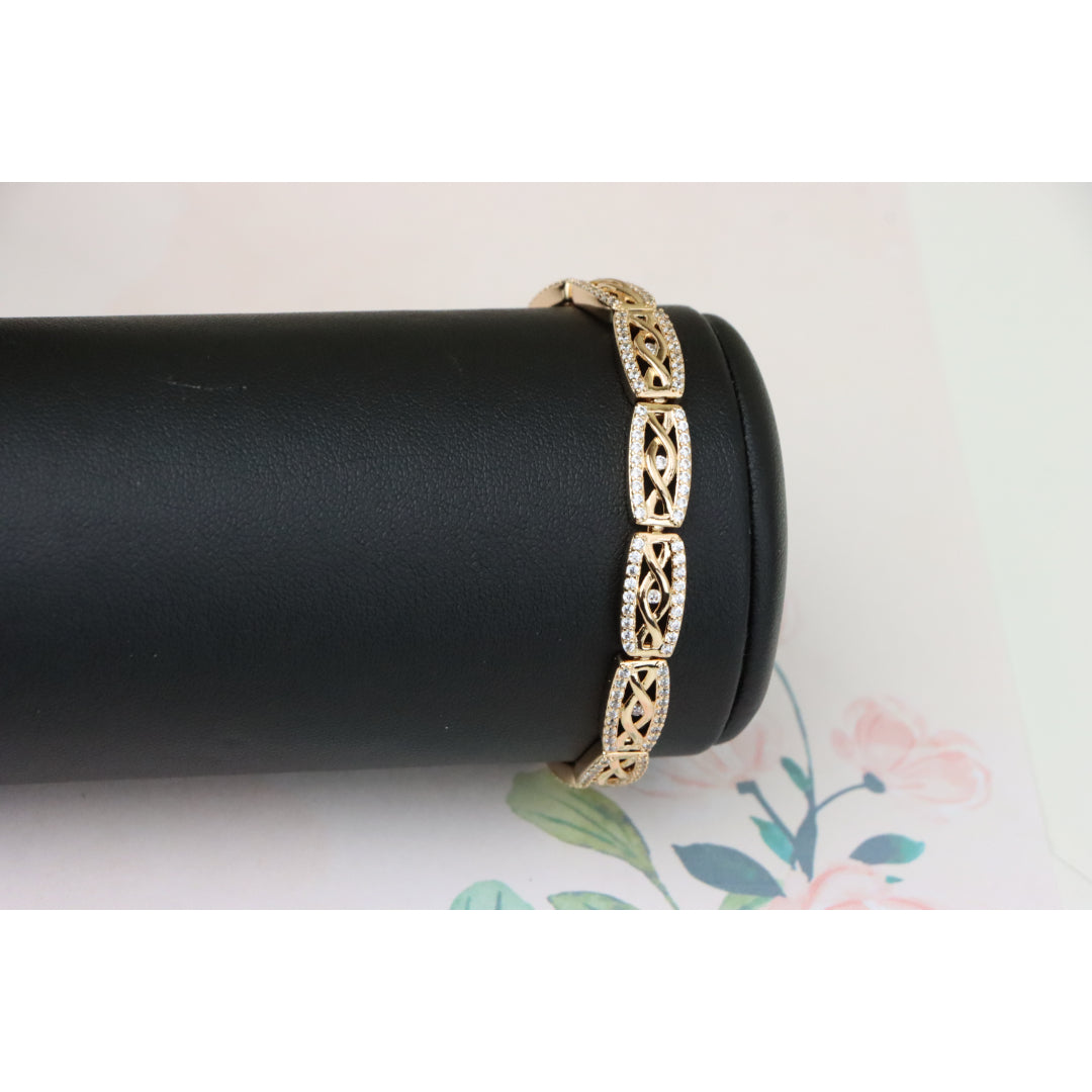 Elegant Rose Gold Bracelet with Crystal Accents, XPBL0911 (2091-10)
