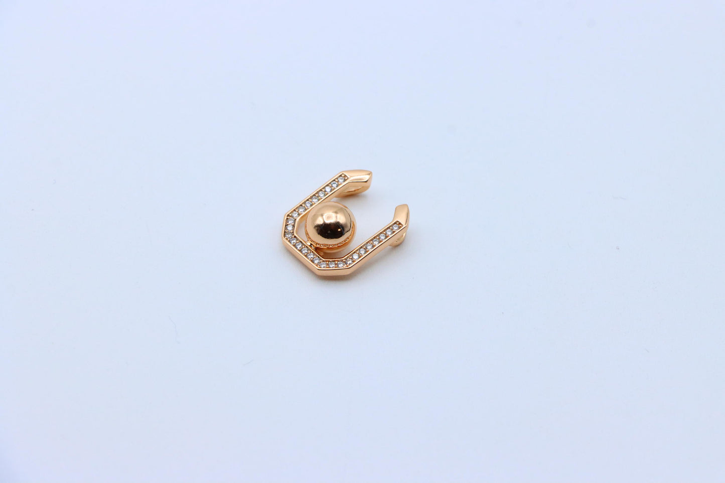 Contemporary Rose Gold Pendant with Ball Accent and CZ Detailing, XPPT1229 (2123-5)