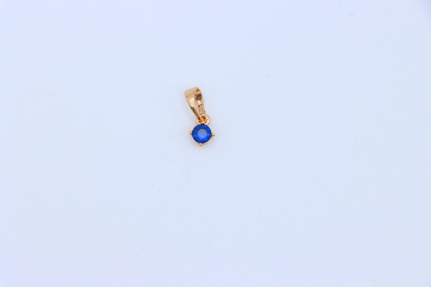Mini Round Blue Pendant in Rose Gold Setting with Delicate Design, XPPT1623 (2148-9)