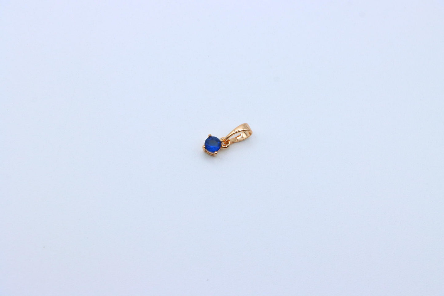 Mini Round Blue Pendant in Rose Gold Setting with Delicate Design, XPPT1623 (2148-9)