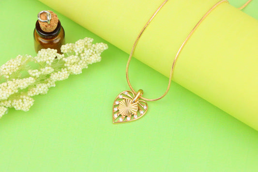 Radiant Cutout Heart Rose Gold Pendant with Sparkling Accents, XPPT1233 (2123-9)