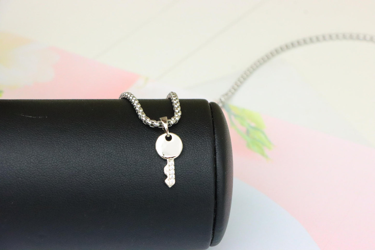 Stylish Silver Key Design Pendant in Gold Plated Brass, XPPT1630 (2149-4)