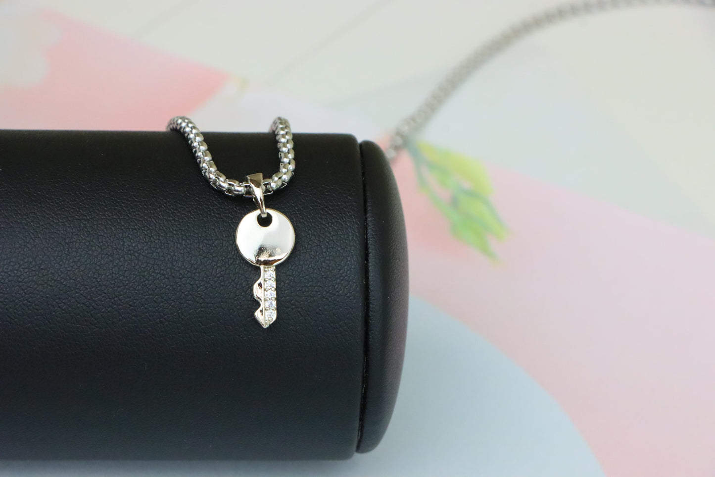 Stylish Silver Key Design Pendant in Gold Plated Brass, XPPT1630 (2149-4)