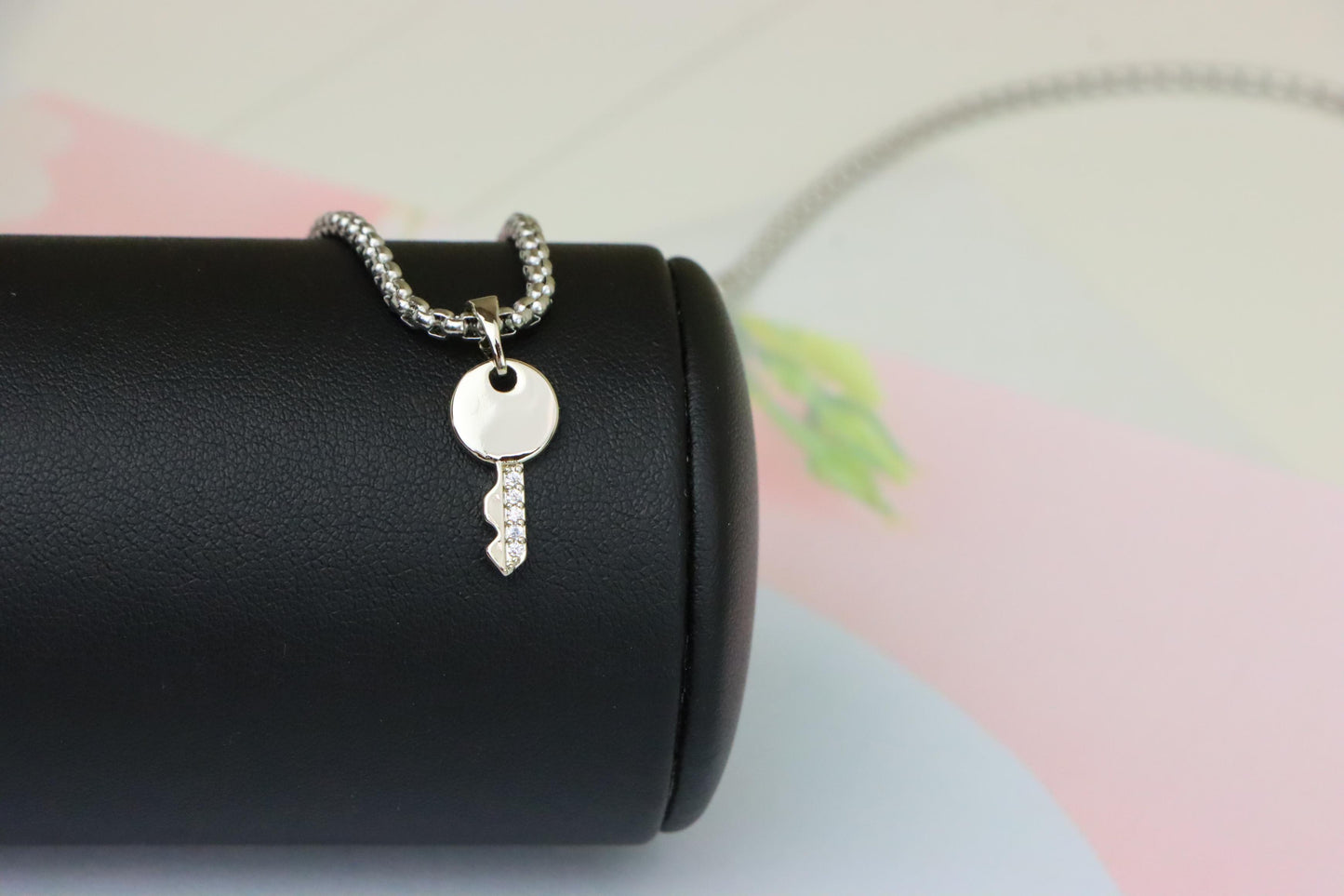 Stylish Silver Key Design Pendant in Gold Plated Brass, XPPT1630 (2149-4)
