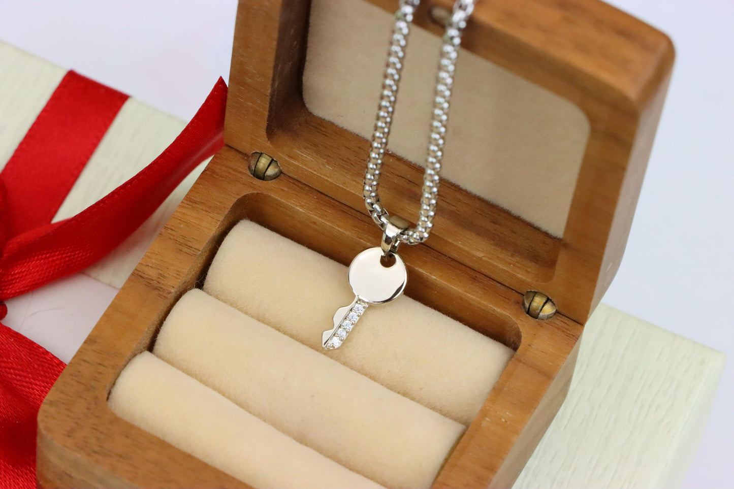 Stylish Silver Key Design Pendant in Gold Plated Brass, XPPT1630 (2149-4)