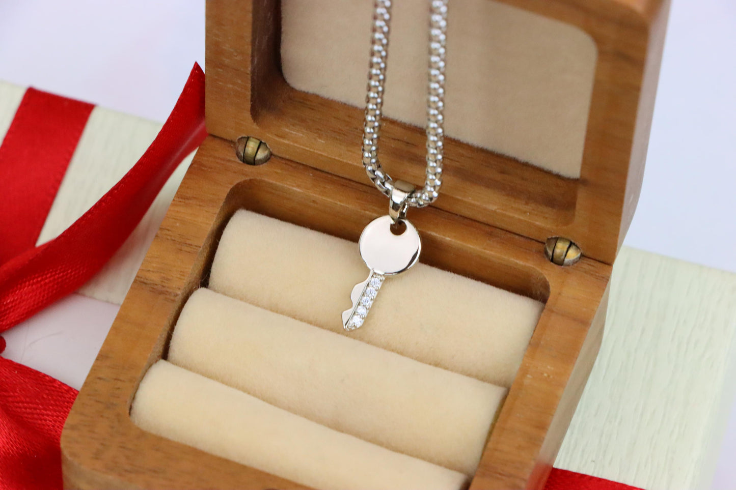 Stylish Silver Key Design Pendant in Gold Plated Brass, XPPT1630 (2149-4)