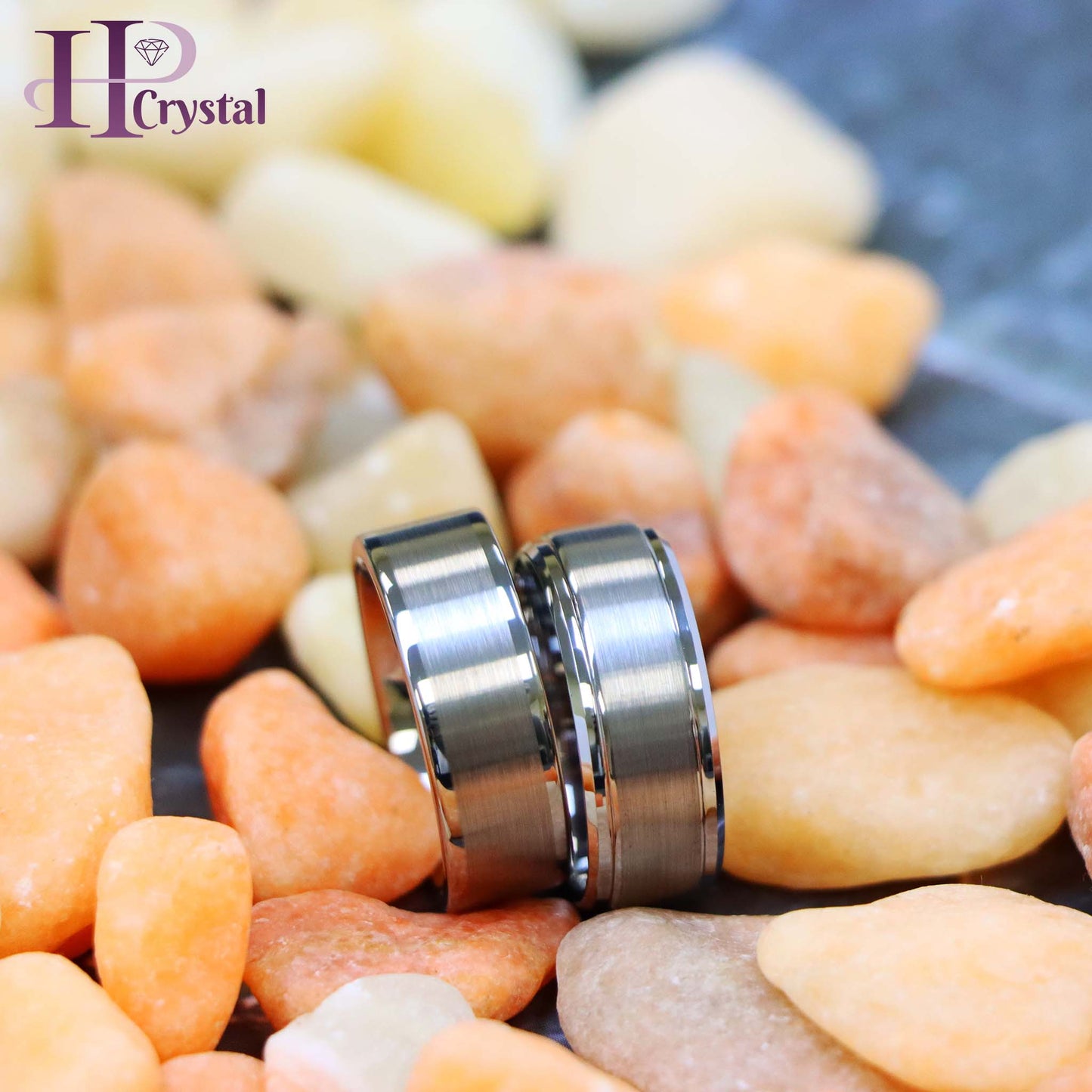 Brushed with Polished Shiny Raised Edge/Stepped Edge Tungsten Ring