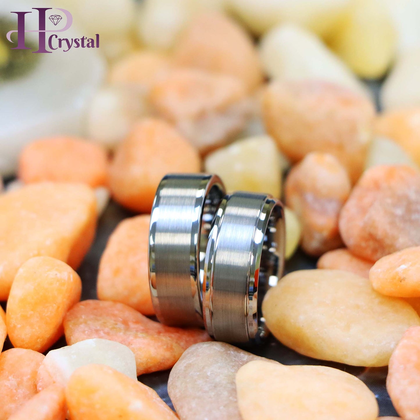 Brushed with Polished Shiny Raised Edge/Stepped Edge Tungsten Ring