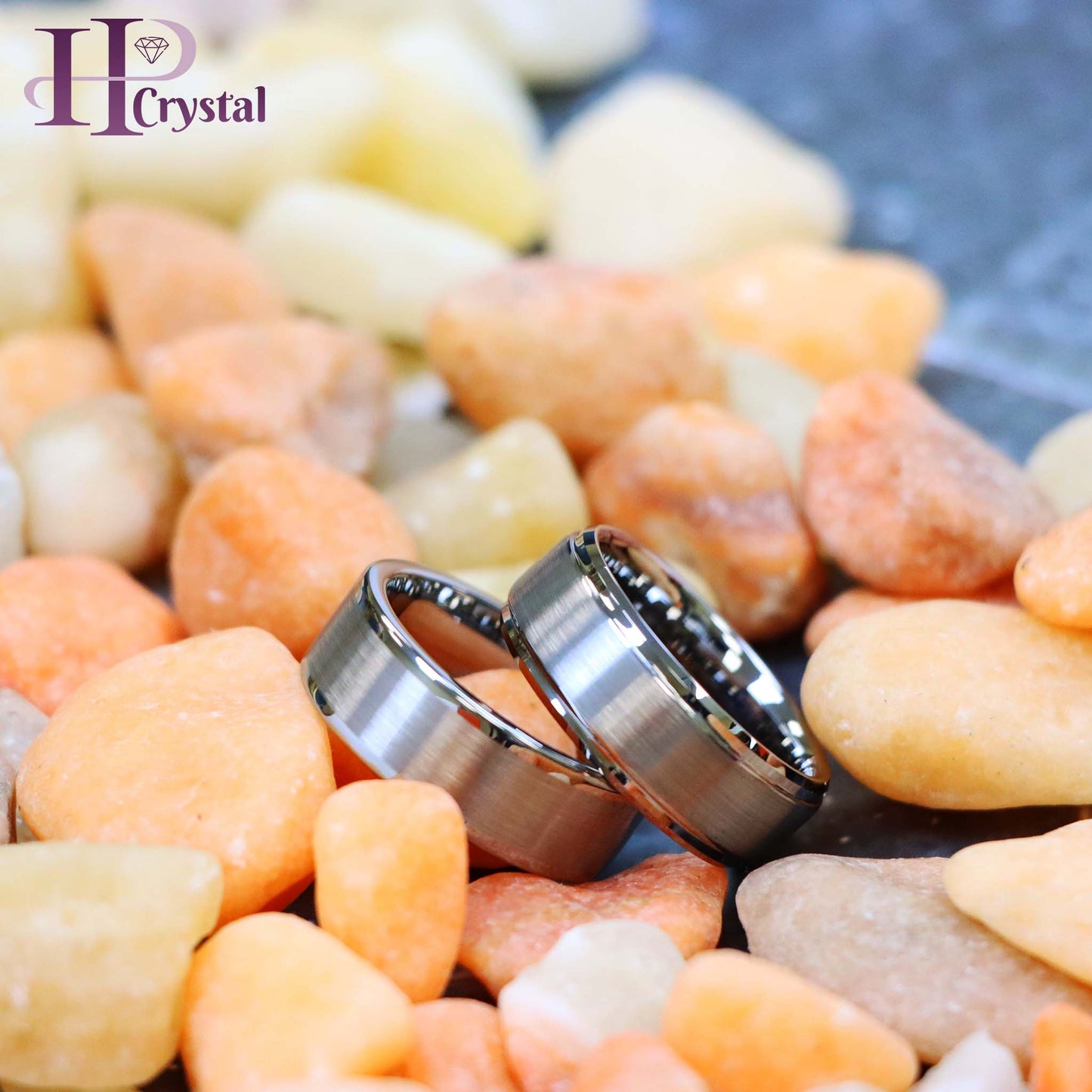 Brushed with Polished Shiny Raised Edge/Stepped Edge Tungsten Ring