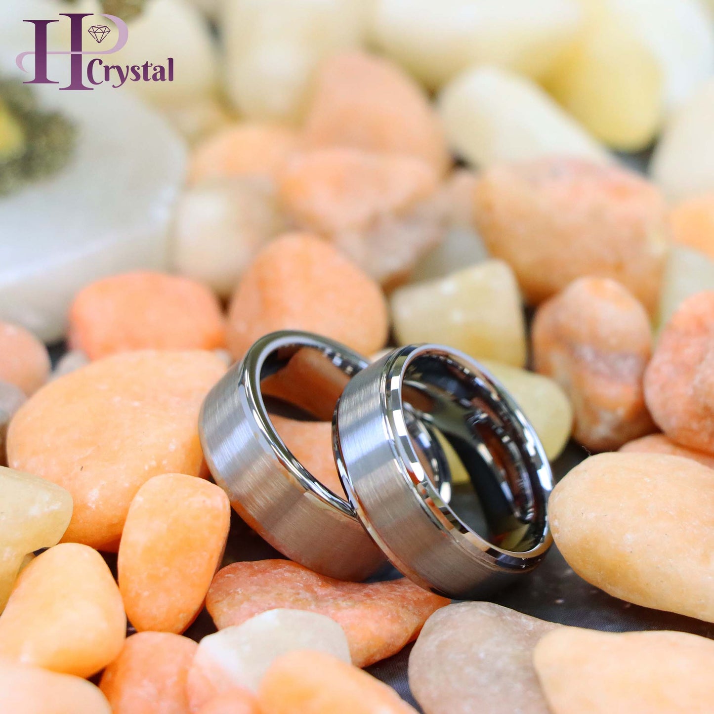 Brushed with Polished Shiny Raised Edge/Stepped Edge Tungsten Ring