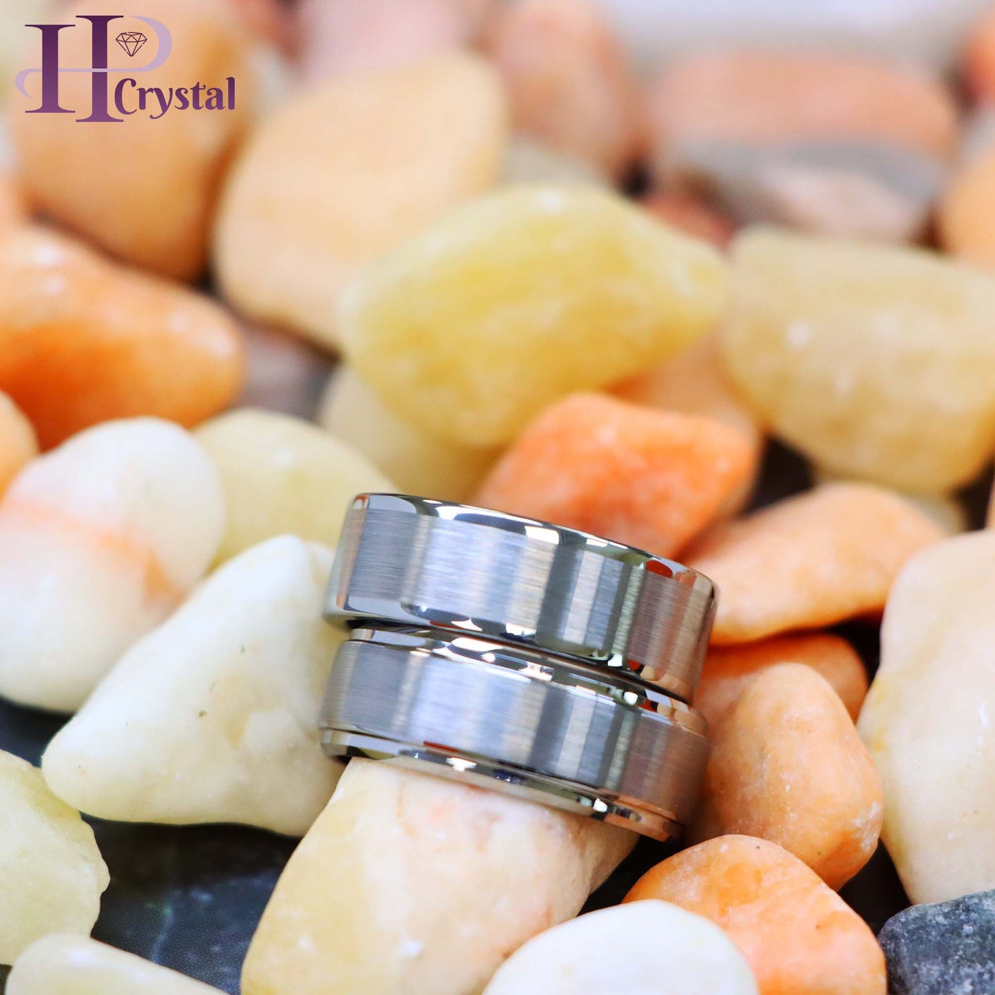 Brushed with Polished Shiny Raised Edge/Stepped Edge Tungsten Ring