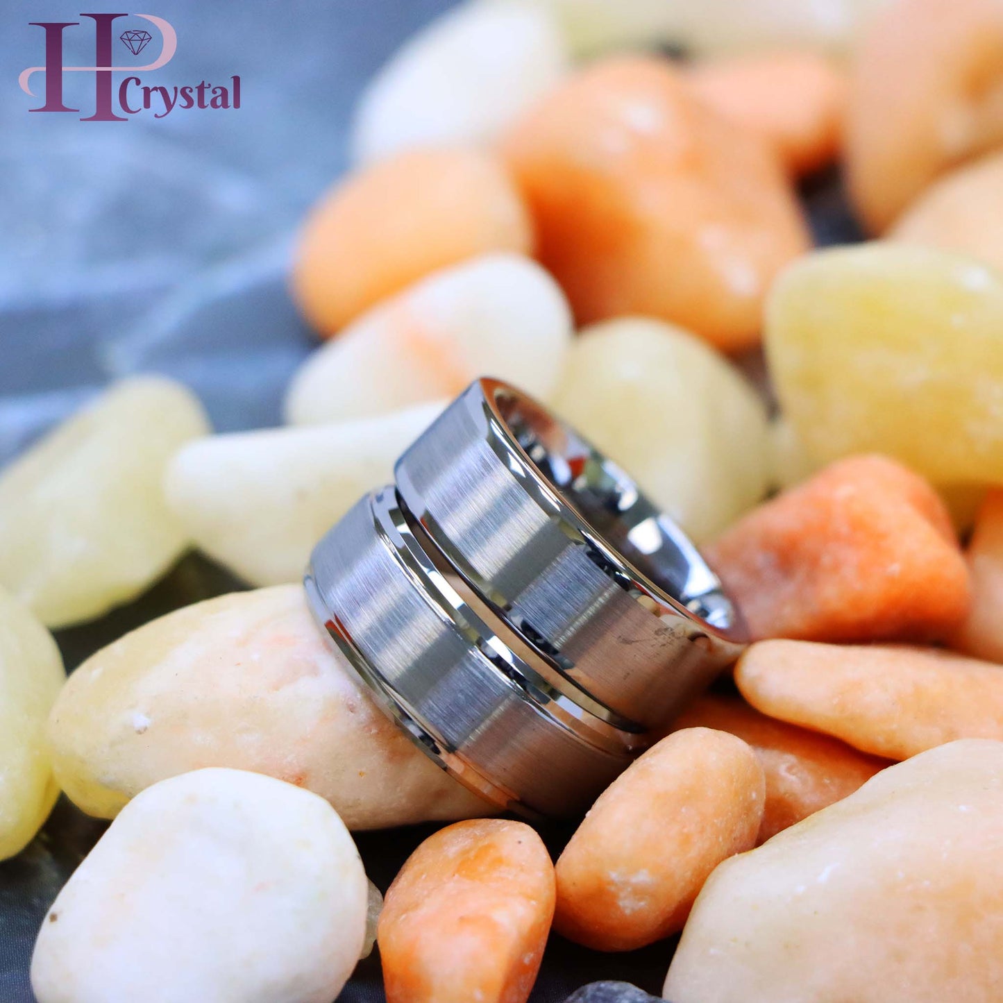 Brushed with Polished Shiny Raised Edge/Stepped Edge Tungsten Ring