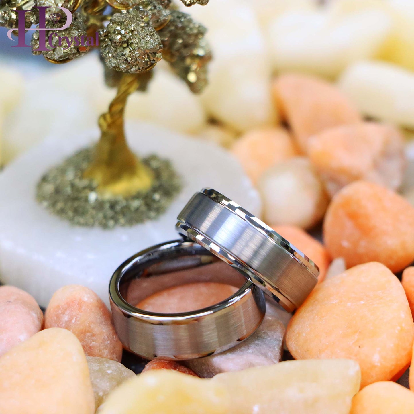 Brushed with Polished Shiny Raised Edge/Stepped Edge Tungsten Ring