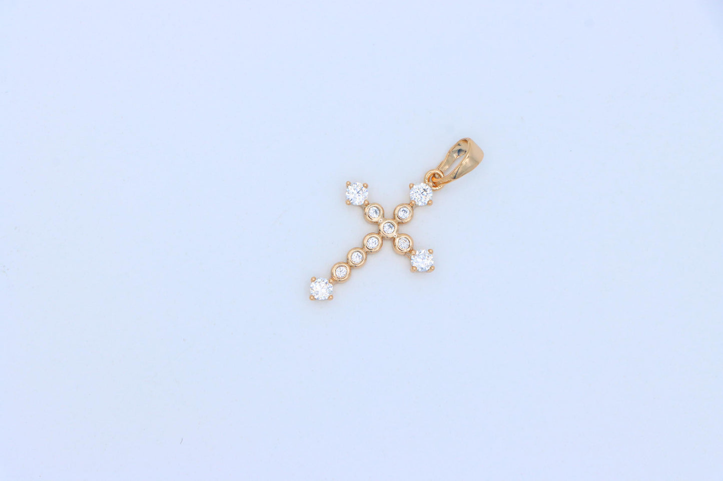 Rose Gold Cross Pendant with Sparkling Cubic Zirconia Accents, XPPT1239 (2124-5)