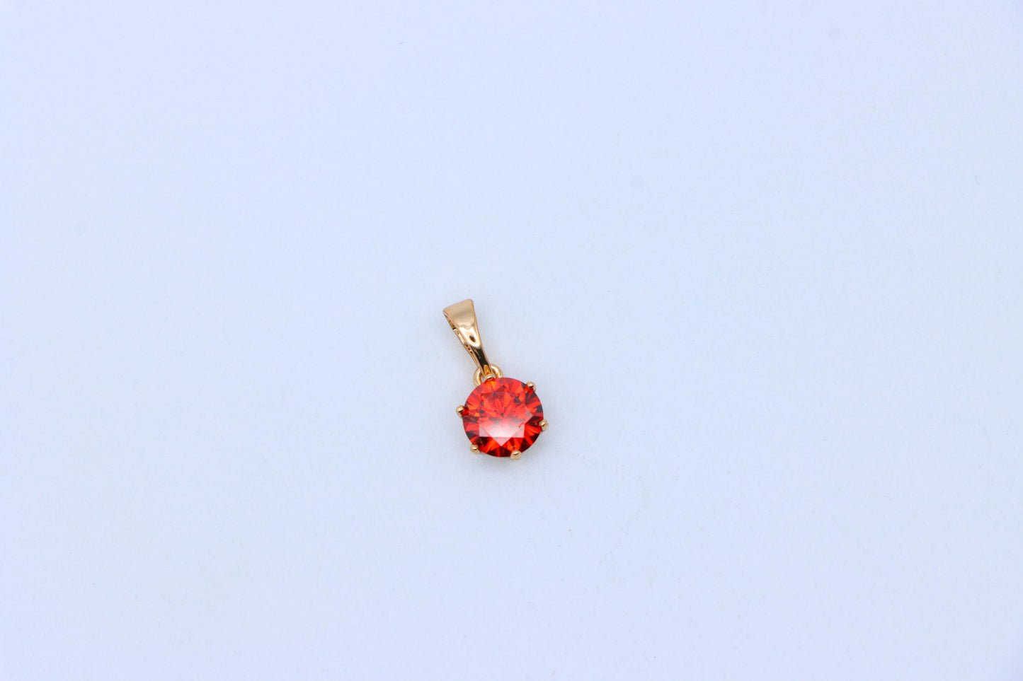 Radiant Red Round Pendant in Gold – Sparkle Elegance, XPPT1639 (2149-7)