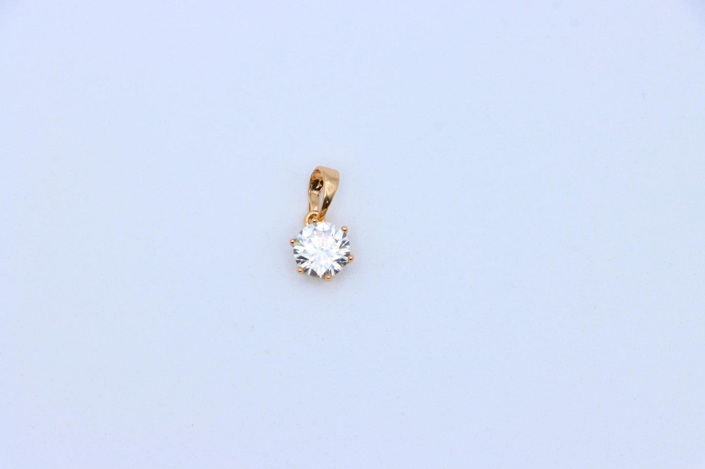 Sparkling White Solitaire Pendant in Gold – Radiant Charm, XPPT1640 (2149-7)