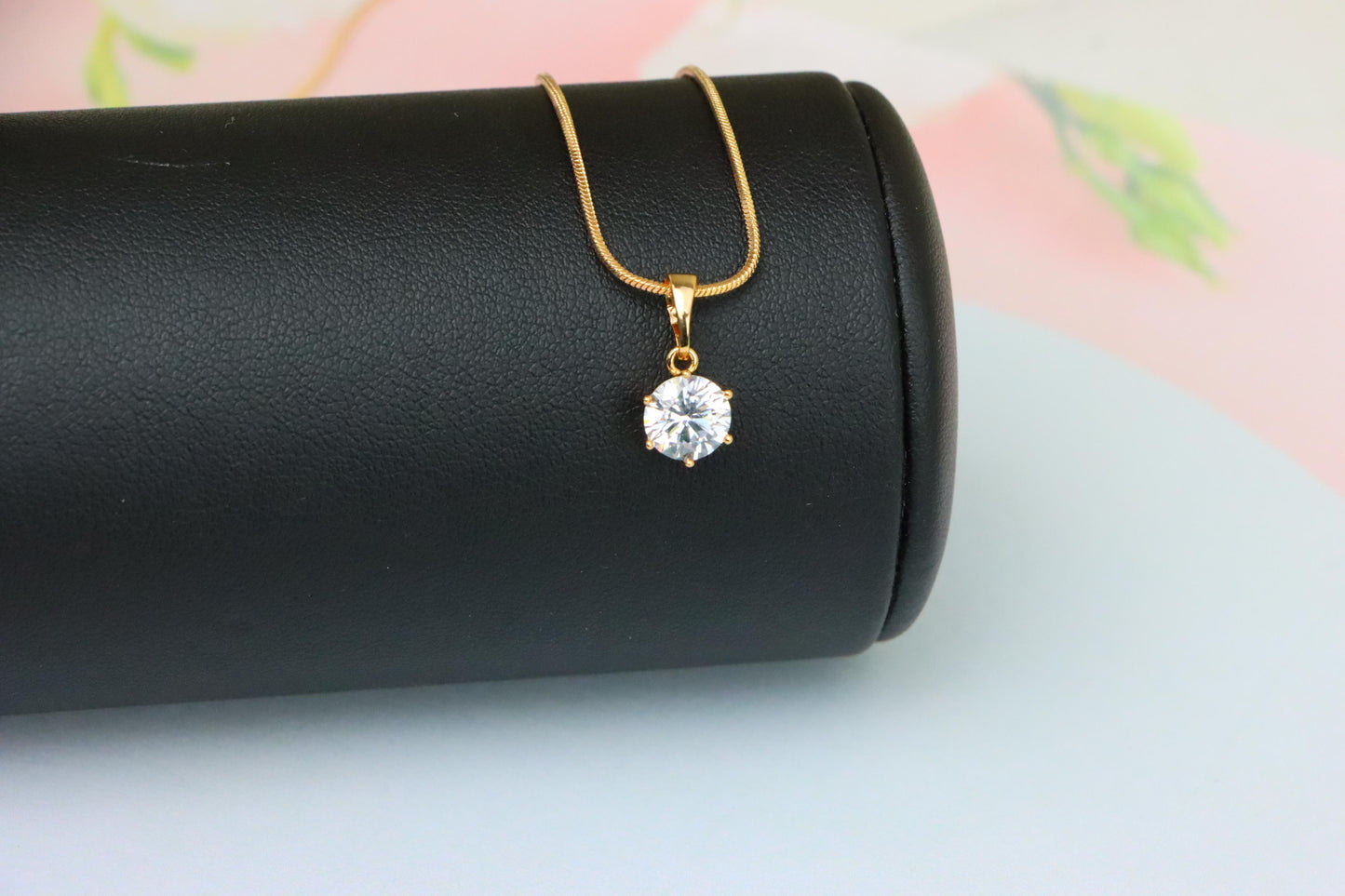 Sparkling White Solitaire Pendant in Gold – Radiant Charm, XPPT1640 (2149-7)