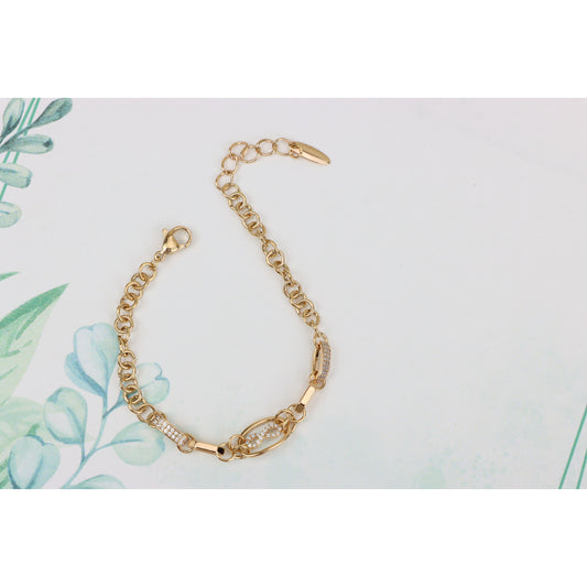 Rose Gold Infinity Link Bracelet with Adjustable Chain, XPBL0930 (2093-9)