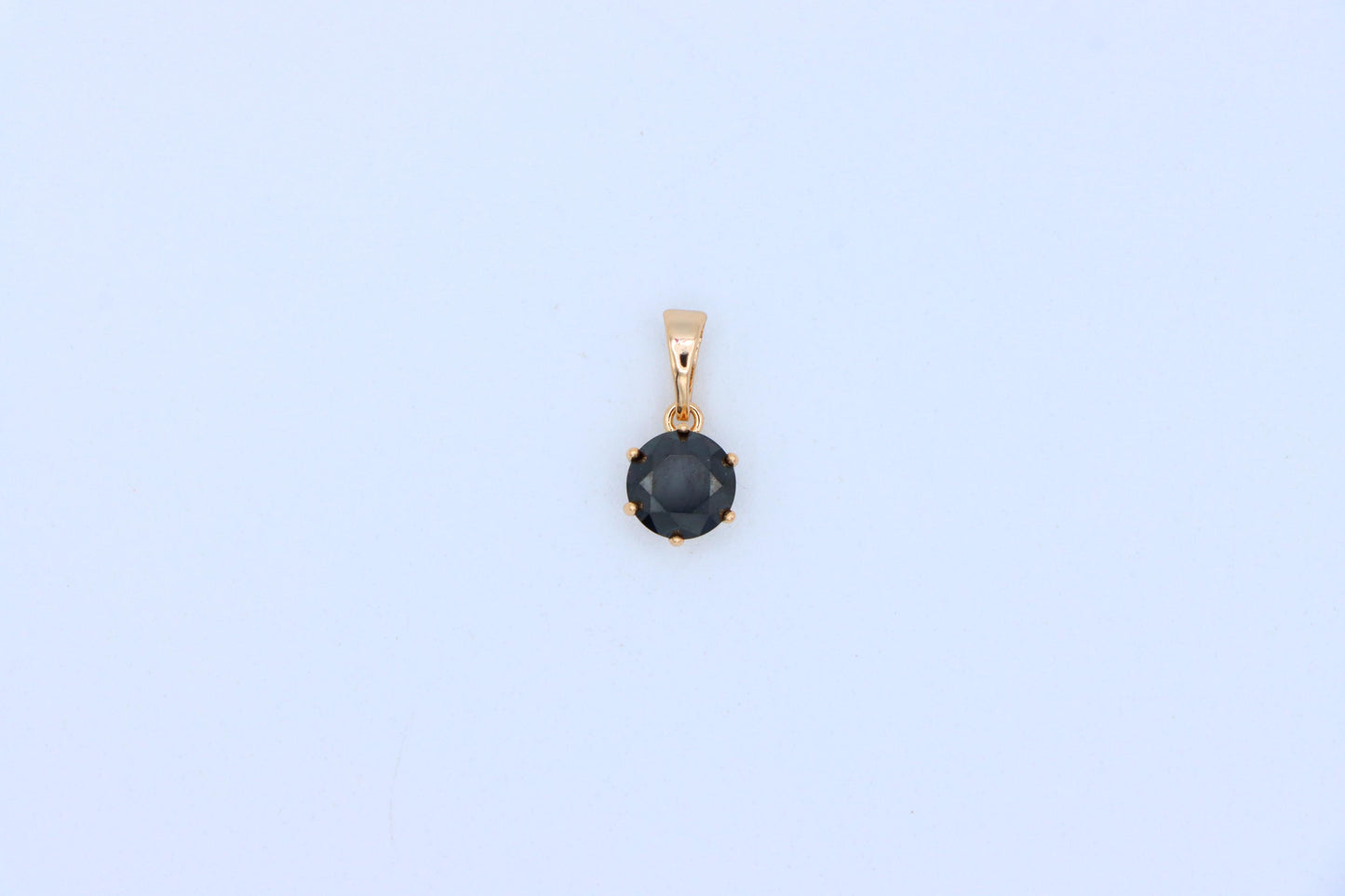 Elegant Black Oval Pendant in Gold –Minimalist Charm, XPPT1643 (2149-7)