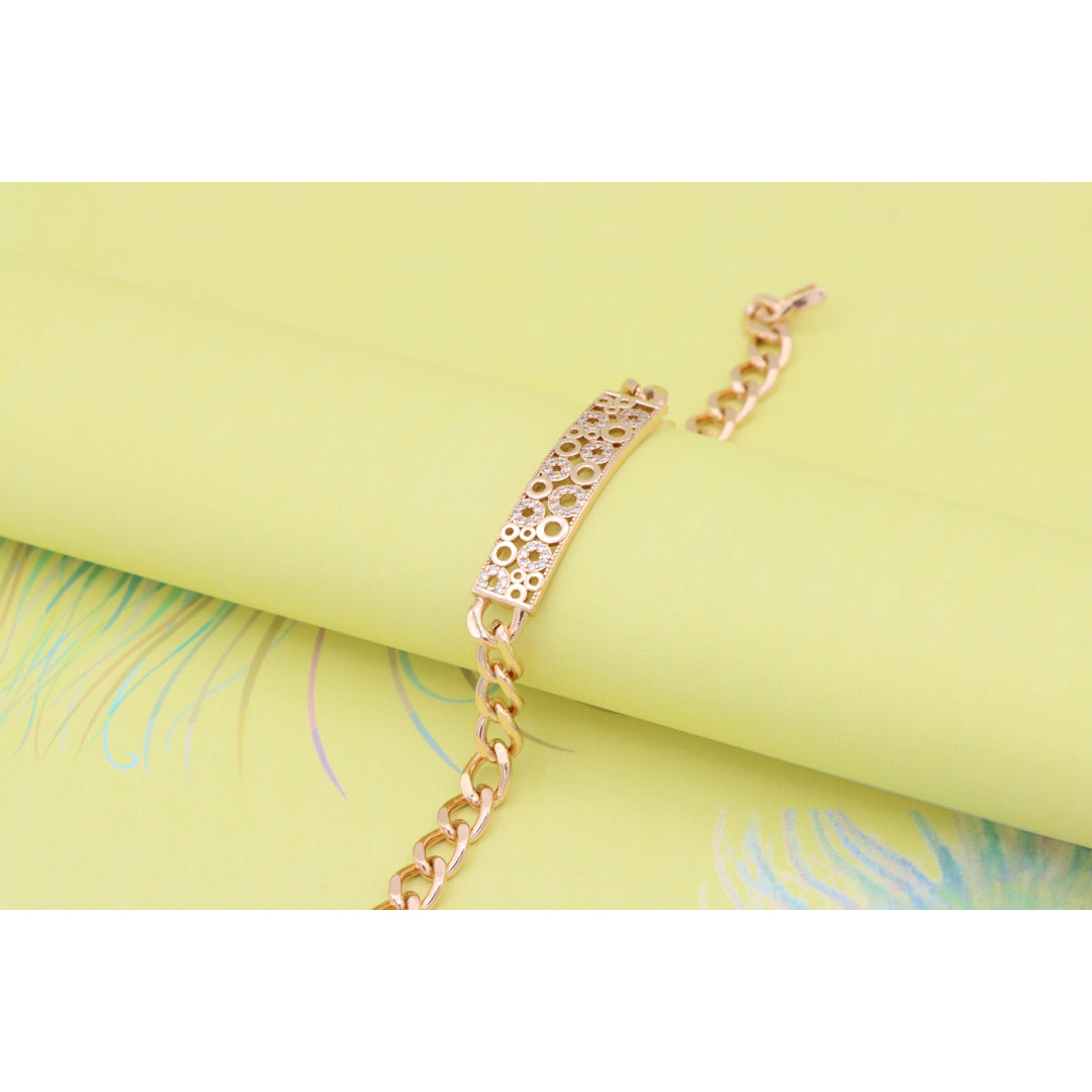 Rose Gold Bracelet with Bubble Circle Design and Stone Accents, XPBL0932 (2094-1)