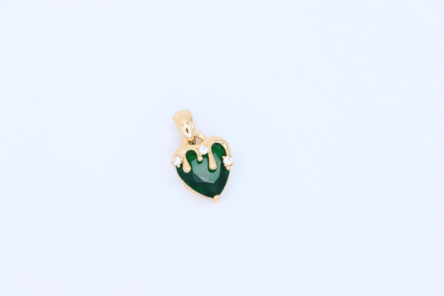 Heart Drip Green Pendant in Gold Finish Stylish Jewelry, XPPT1695 (2165-5)