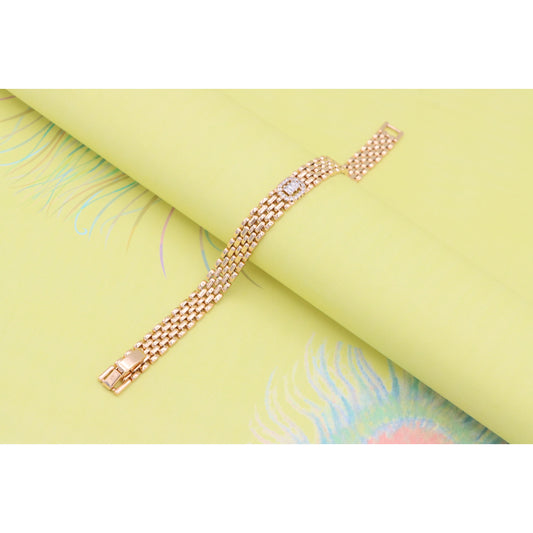 Elegant Rose Gold Bracelet with Sparkling Central Crystal Accent, XPBL0935 (2094-4)