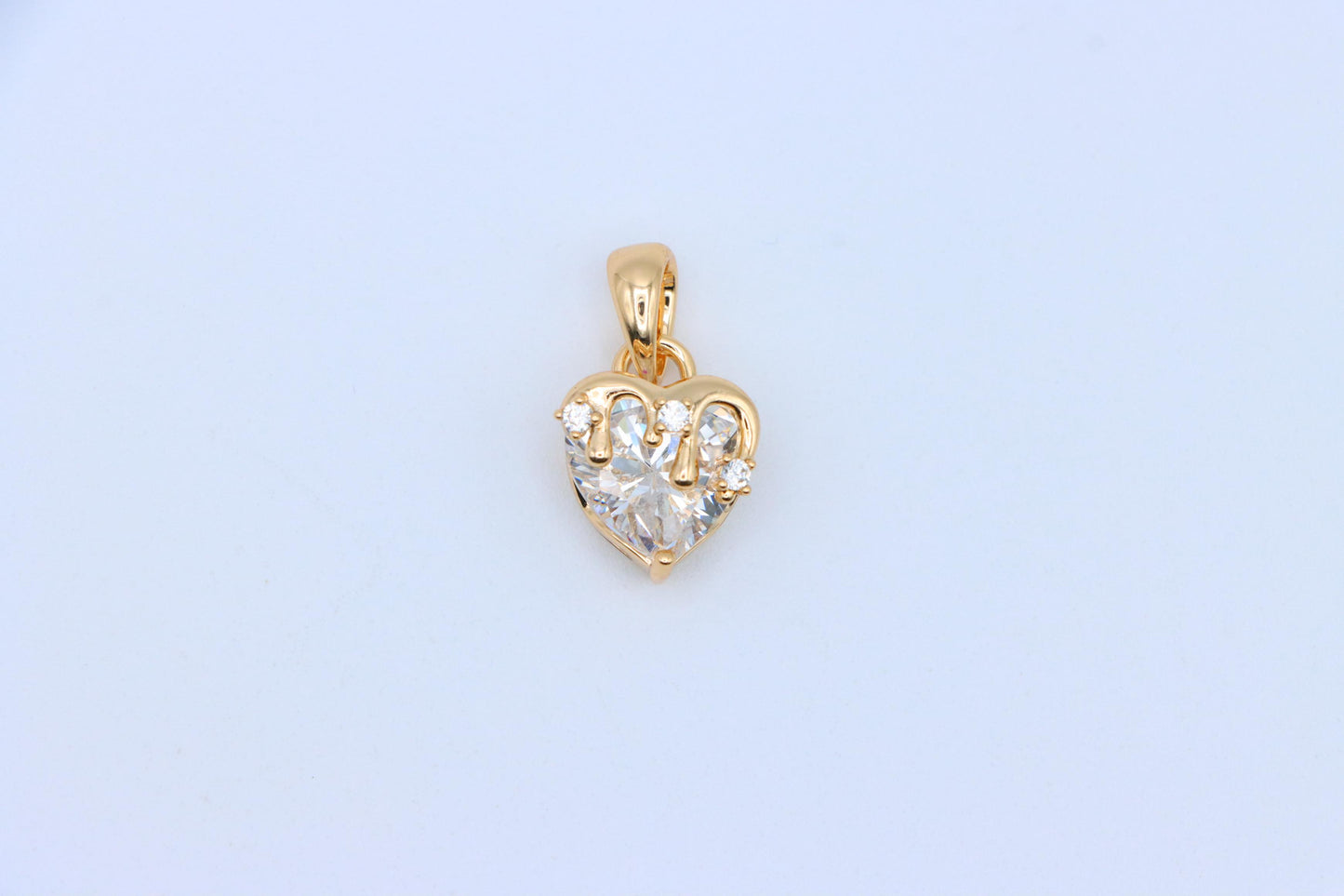 Heart Drip White Pendant in Gold Finish Stylish Jewelry, XPPT1696 (2150-5)