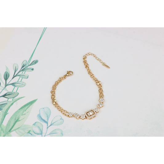 Elegant Rose Gold Bracelet with Sparkling Gem Accents, XPBL0936 (2094-5)