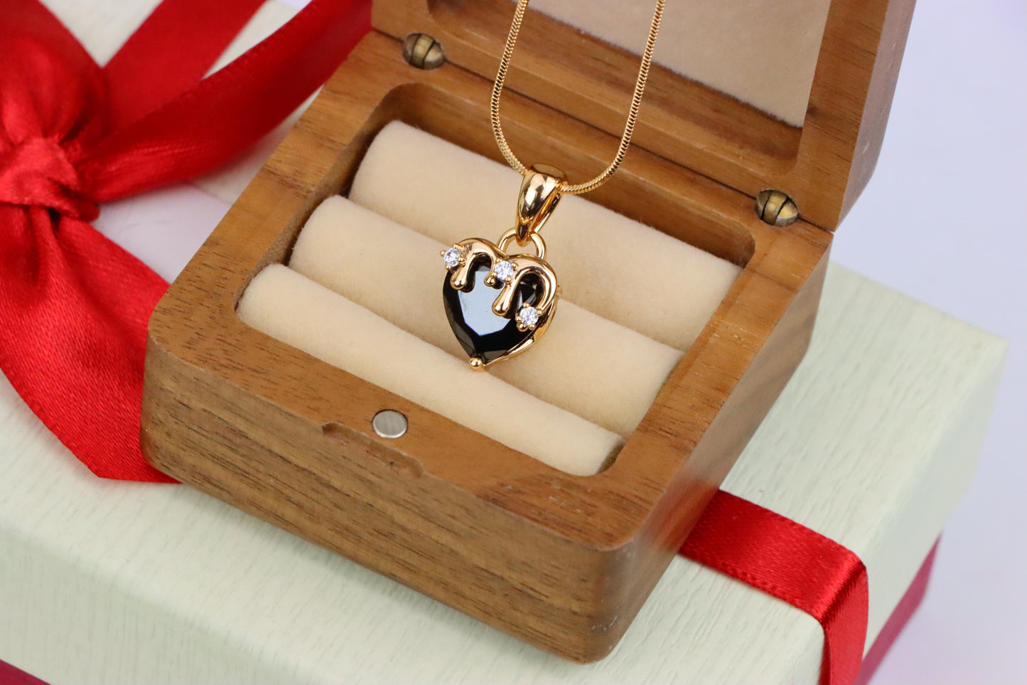 Heart Drip Black Pendant in Gold Finish Gothic Charm,XPPT1697 (2150-5)