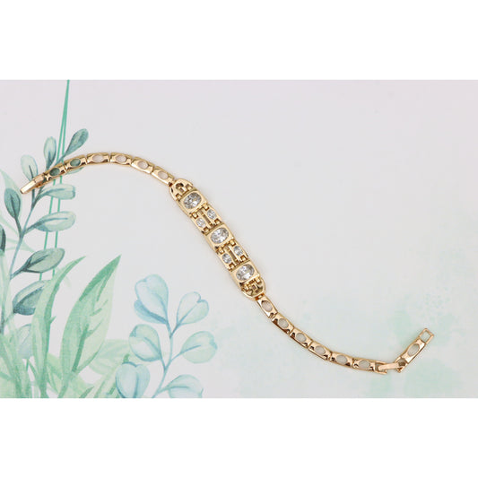 Elegant Rose Gold Bracelet with Oval Crystal Accents, XPBL0937 (2094-6)
