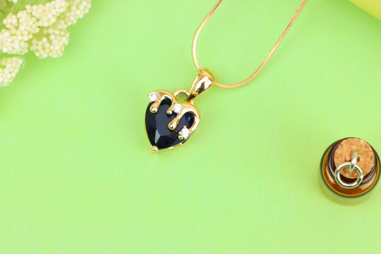 Heart Drip Blue Pendant in Gold Finish Stylish Accent, XPPT1699 (2150-5)