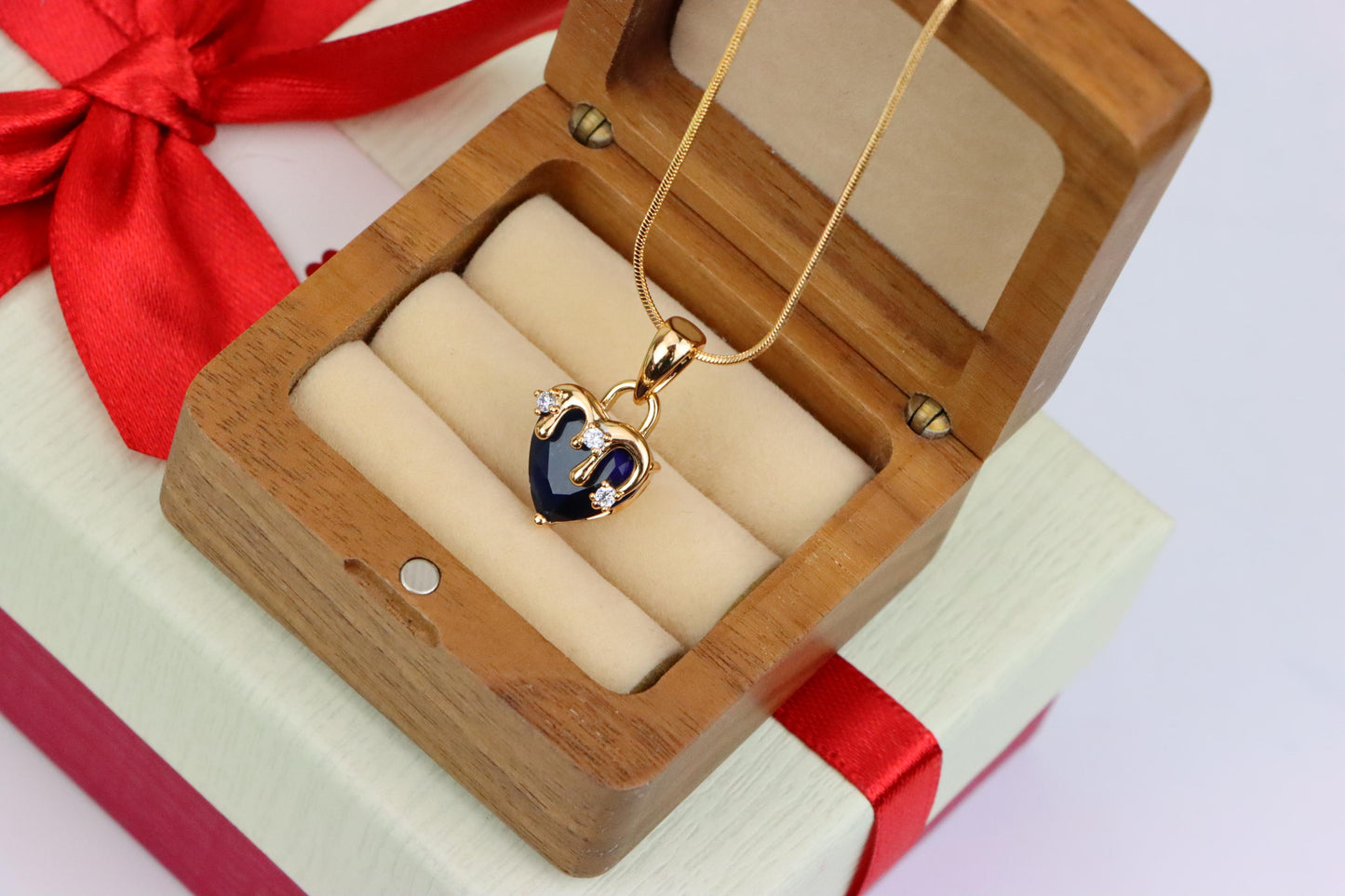 Heart Drip Blue Pendant in Gold Finish Stylish Accent, XPPT1699 (2150-5)
