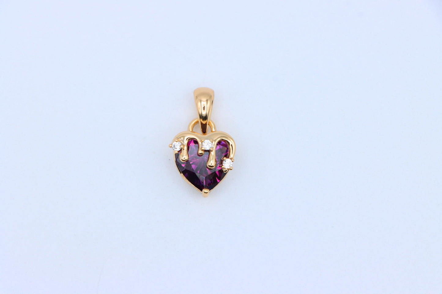 Heart Drip Purple Pendant with Gold Plating Glam Charm, XPPT1700 (2150-5)