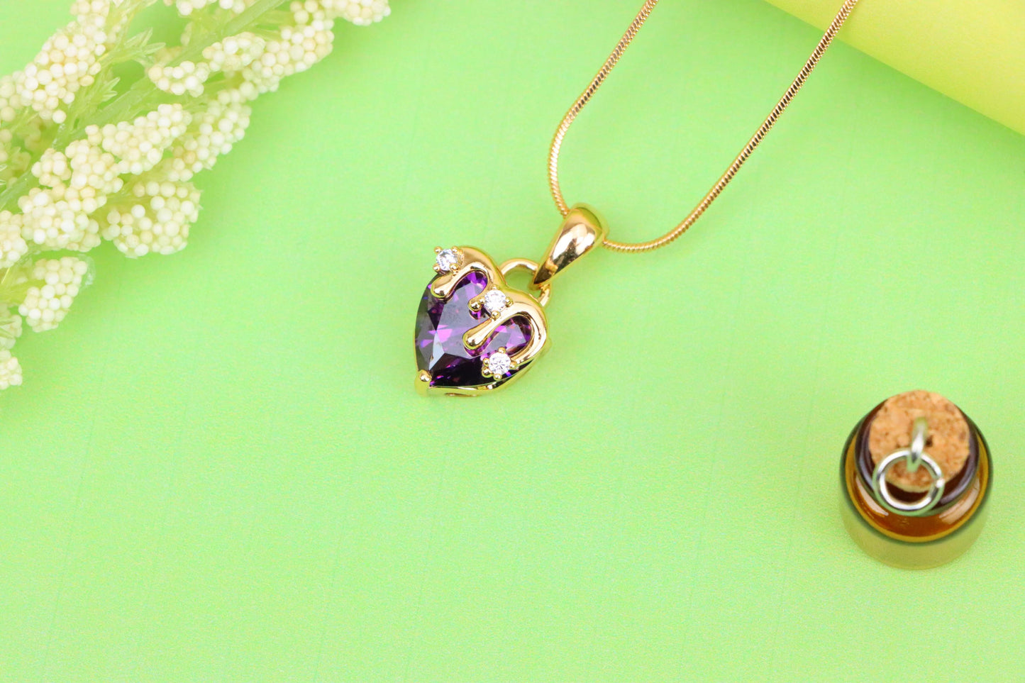 Heart Drip Purple Pendant with Gold Plating Glam Charm, XPPT1700 (2150-5)