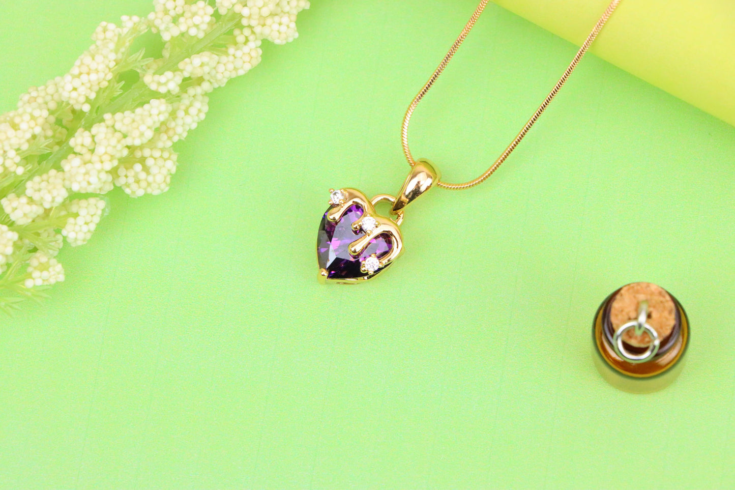 Heart Drip Purple Pendant with Gold Plating Glam Charm, XPPT1700 (2150-5)