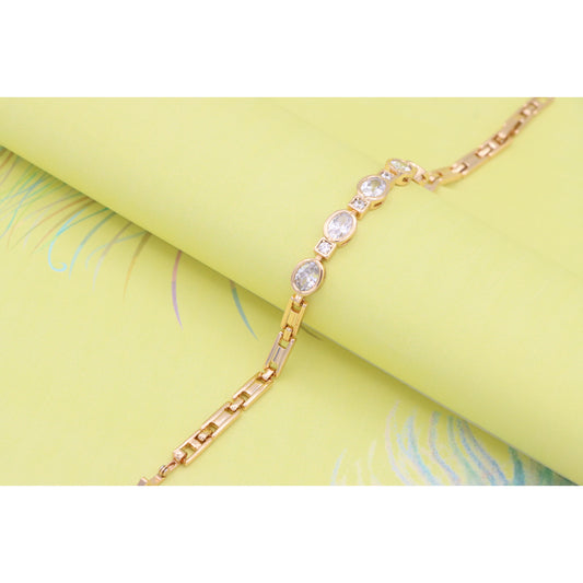 Elegant Oval CZ Rose Gold Bracelet with Sparkling Accents, XPBL0939 (2094-8)