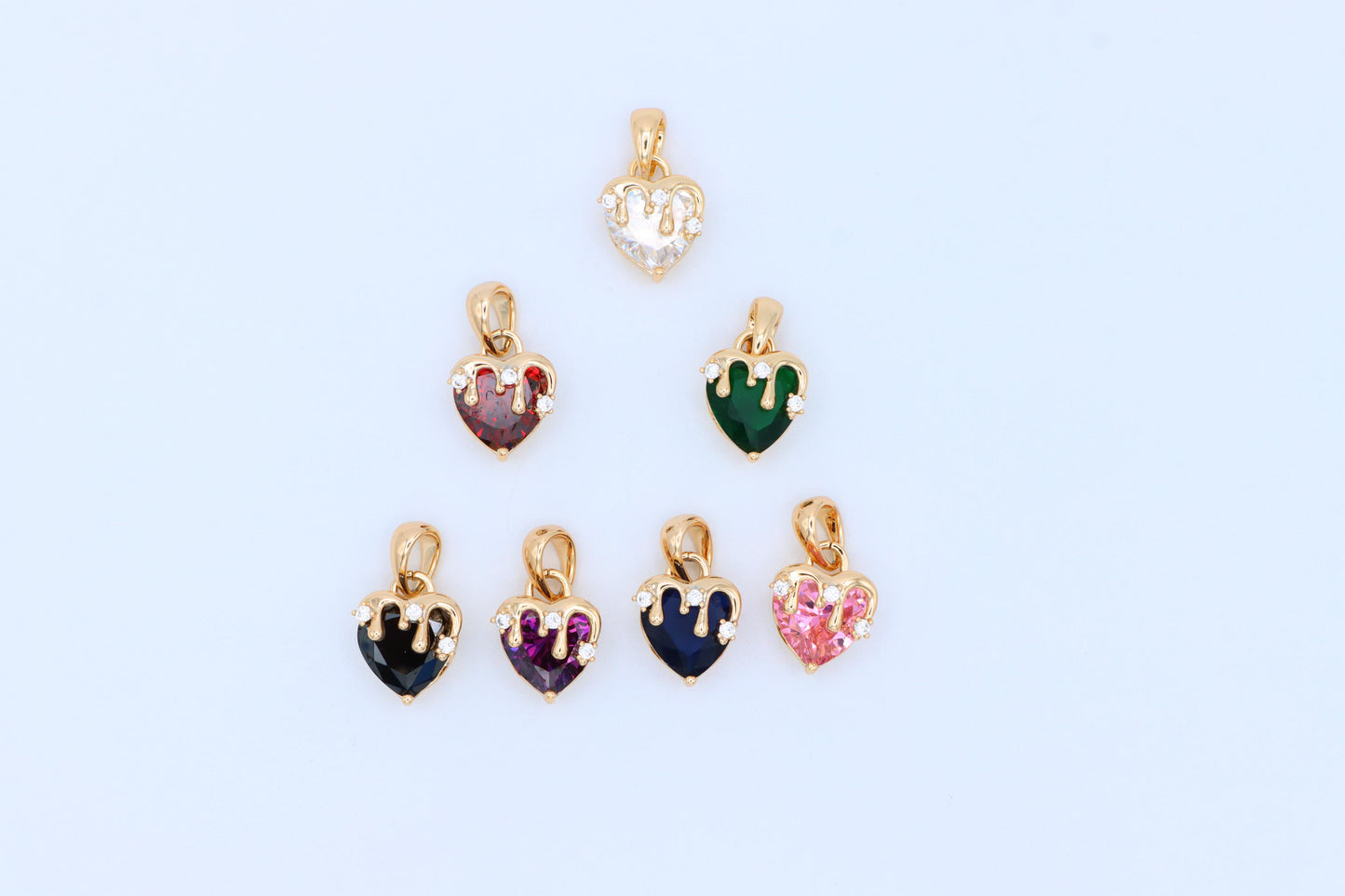 Heart Drip Purple Pendant with Gold Plating Glam Charm, XPPT1700 (2150-5)