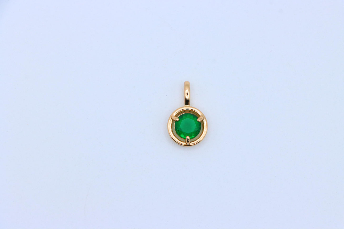 Round Green Crystal Pendant in Gold Plated Frame – Elegant Design, XPPT1701 (2150-6)