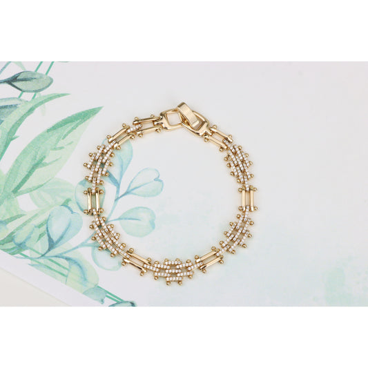 Elegant Rose Gold Bracelet with Intricate Crystal Detailing, XPBL0940 (2094-9)
