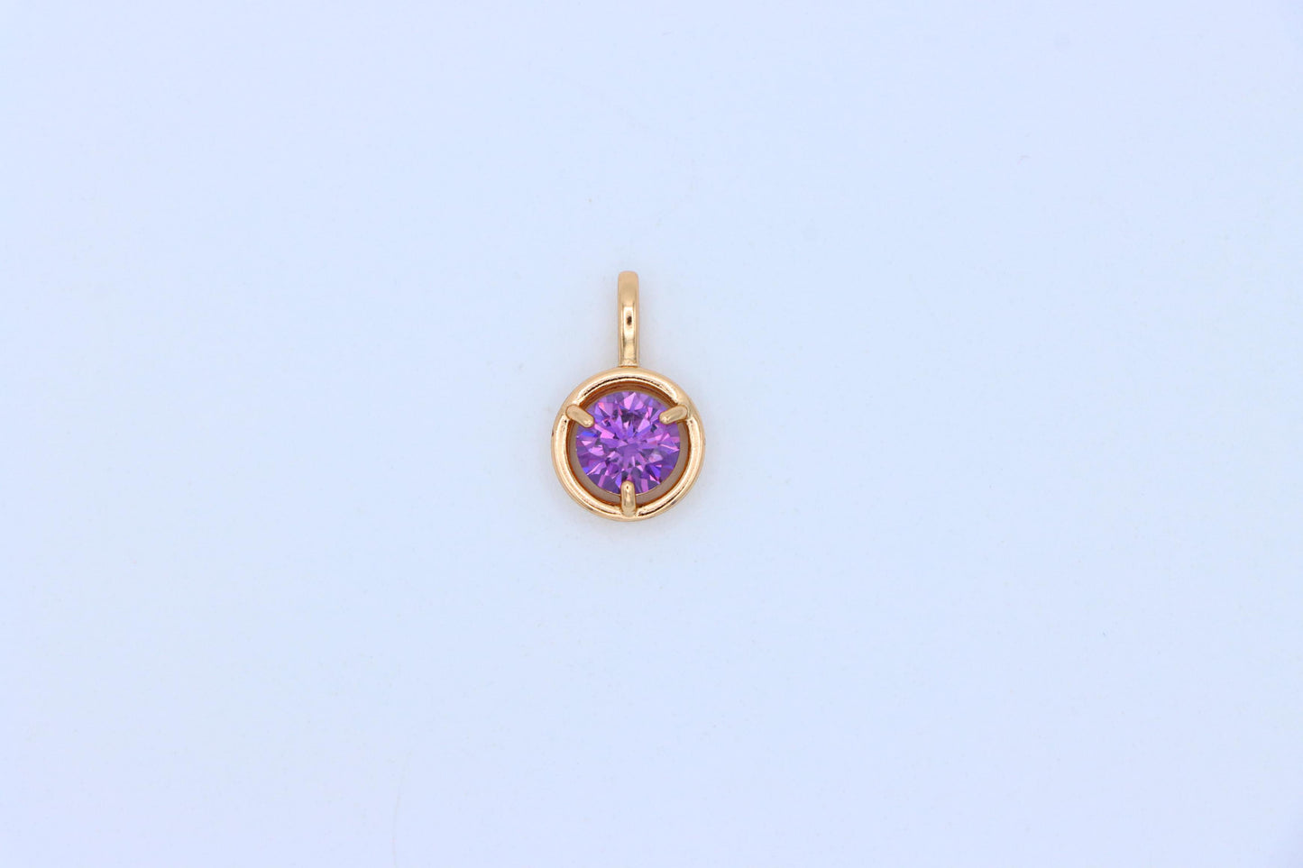 Round Purple Pendant with Gold Finish – Subtle Elegance for Daily Wear,XPPT1705 (2150-6)
