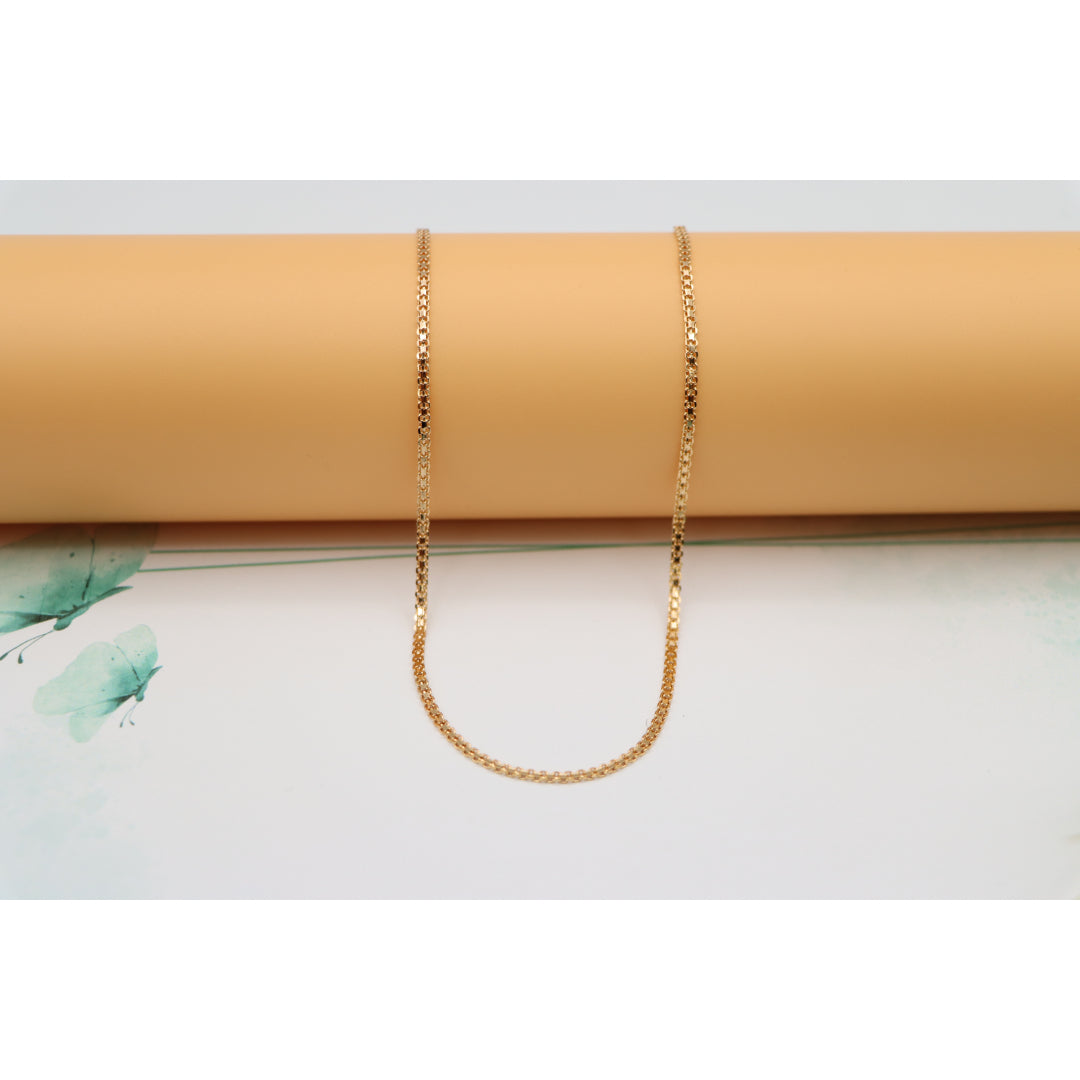 Polished Rose Gold Box Chain Necklace Modern Style, XPNL0123 (2013-3)