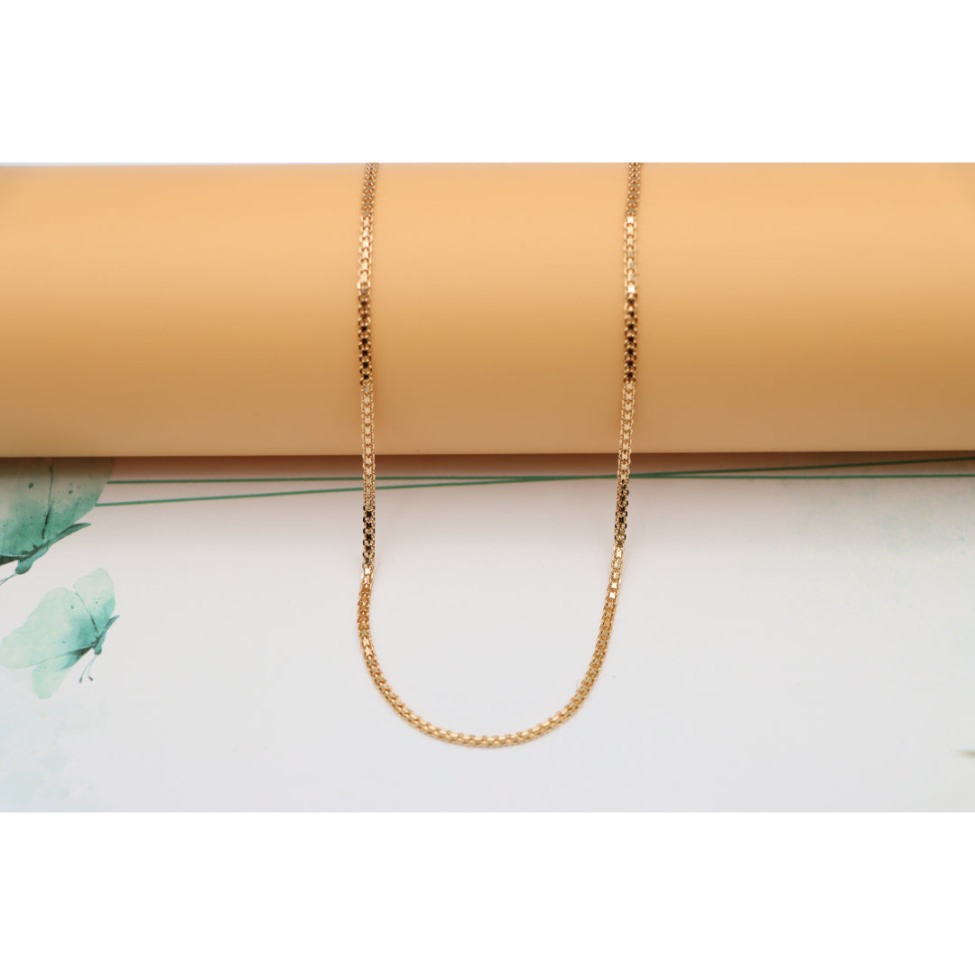 Polished Rose Gold Box Chain Necklace Modern Style, XPNL0123 (2013-3)