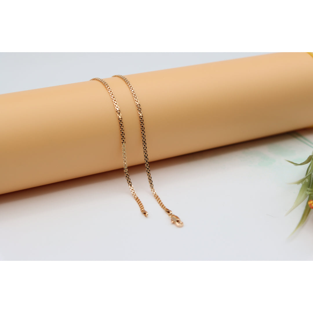 Polished Rose Gold Box Chain Necklace Modern Style, XPNL0123 (2013-3)