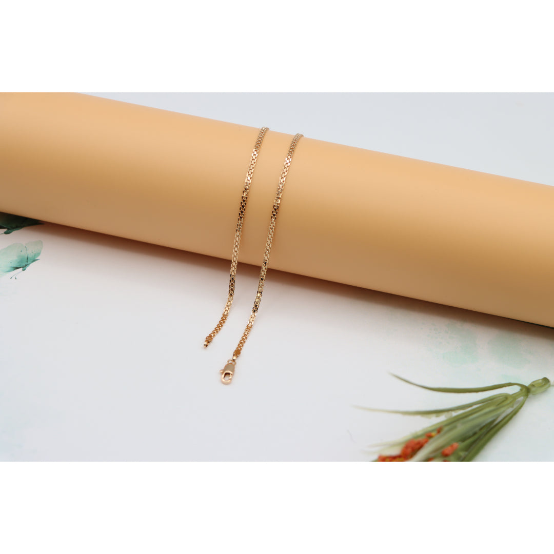 Polished Rose Gold Box Chain Necklace Modern Style, XPNL0123 (2013-3)
