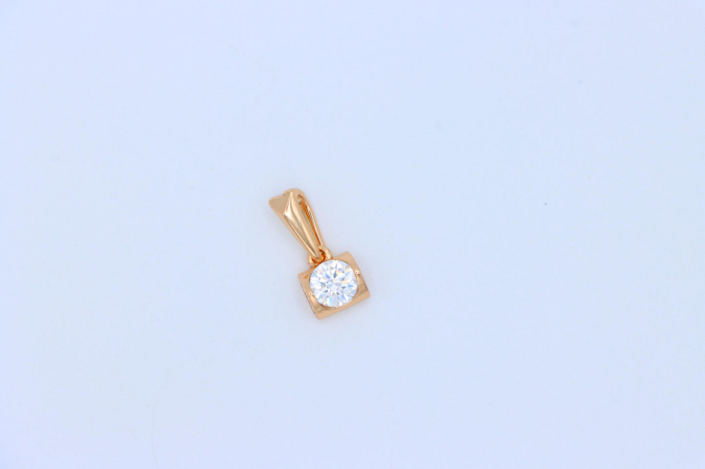 Rose Gold Mini Pendant with Solitaire CZ – Elegant, XPPT1264 (2126-10)