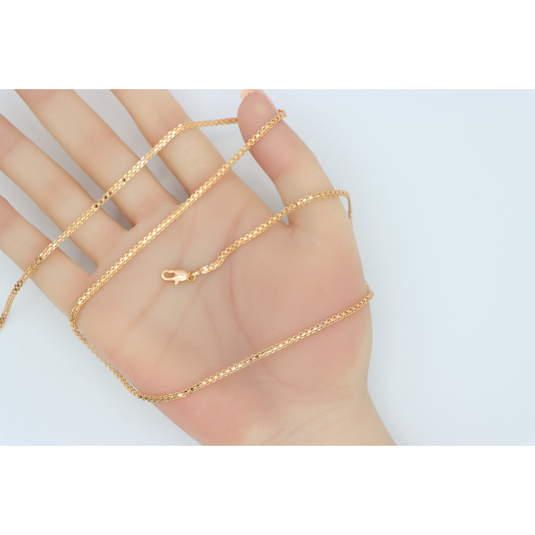 Polished Rose Gold Box Chain Necklace Modern Style, XPNL0123 (2013-3)