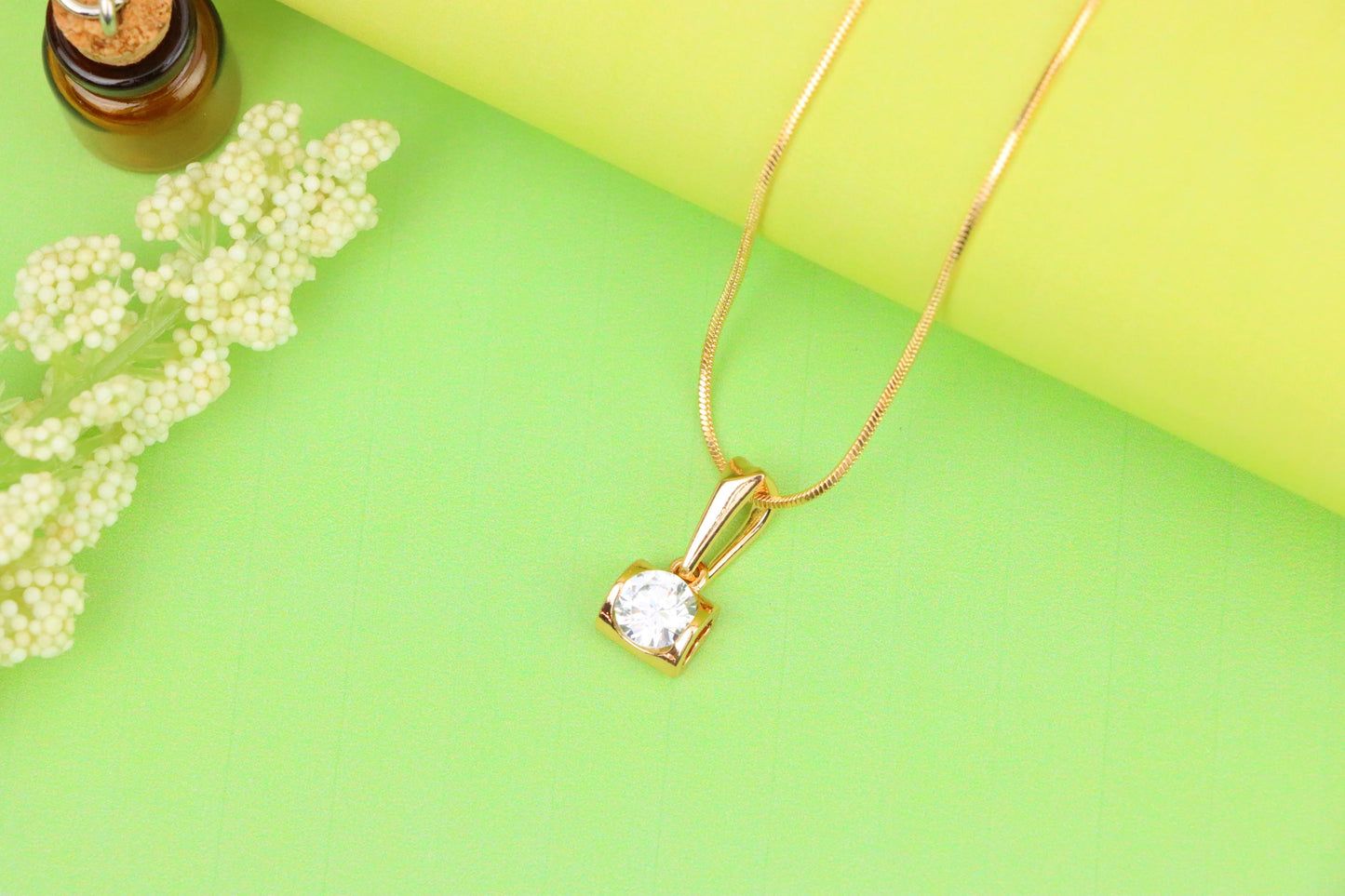 Rose Gold Mini Pendant with Solitaire CZ – Elegant, XPPT1264 (2126-10)